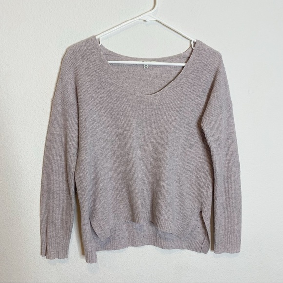 Madewell gray light pink wool knit scoop neck sweater size xs - Picture 1 of 5
